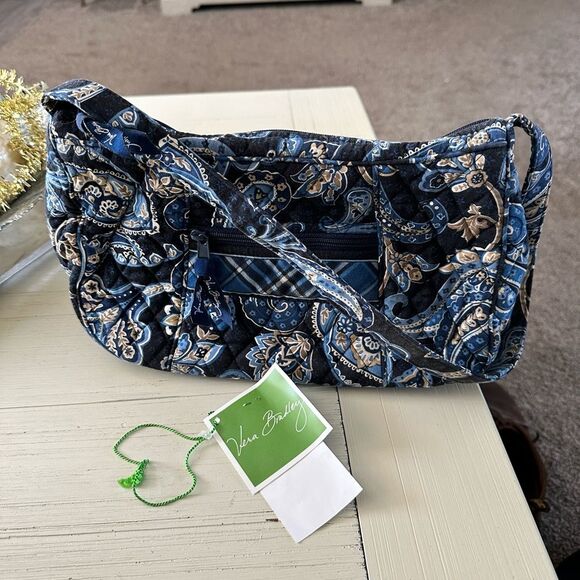 Vera Bradley Retired 2006 Windsor Navy Hobo Bag 12 x 7.5 - Picture 1 of 8